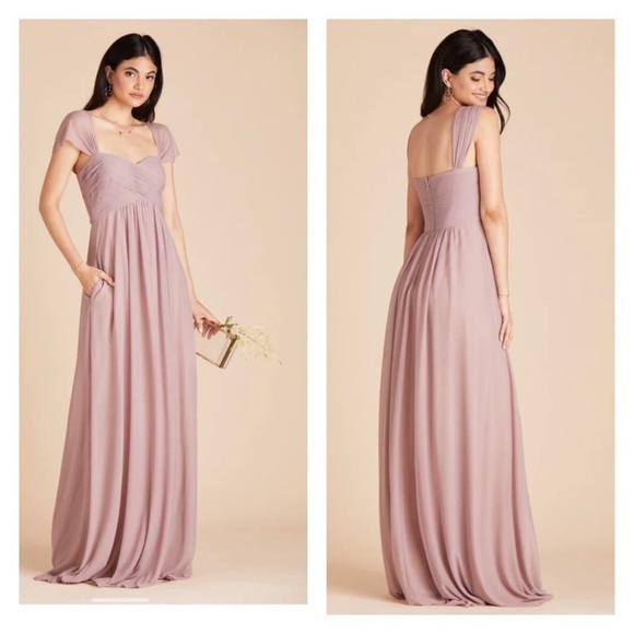 NWT BIRDY GREY Maria Convertible Maxi Dress Mauve Pink Blush Pink XS Bridesmaid - Picture 2 of 8